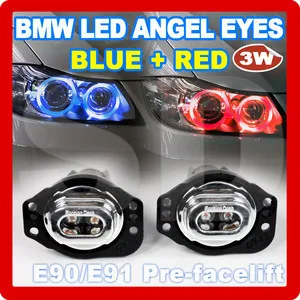 Двигатель SD Combo Set LED Angel Eyes marker 1 пара красных + синих для BMW E90 E91 Pre Facelift | Автомобили