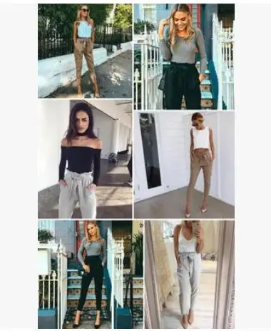 2018 Europe and the United States new fashion wild waist pants with belt 3 colors avaliable | Женская одежда