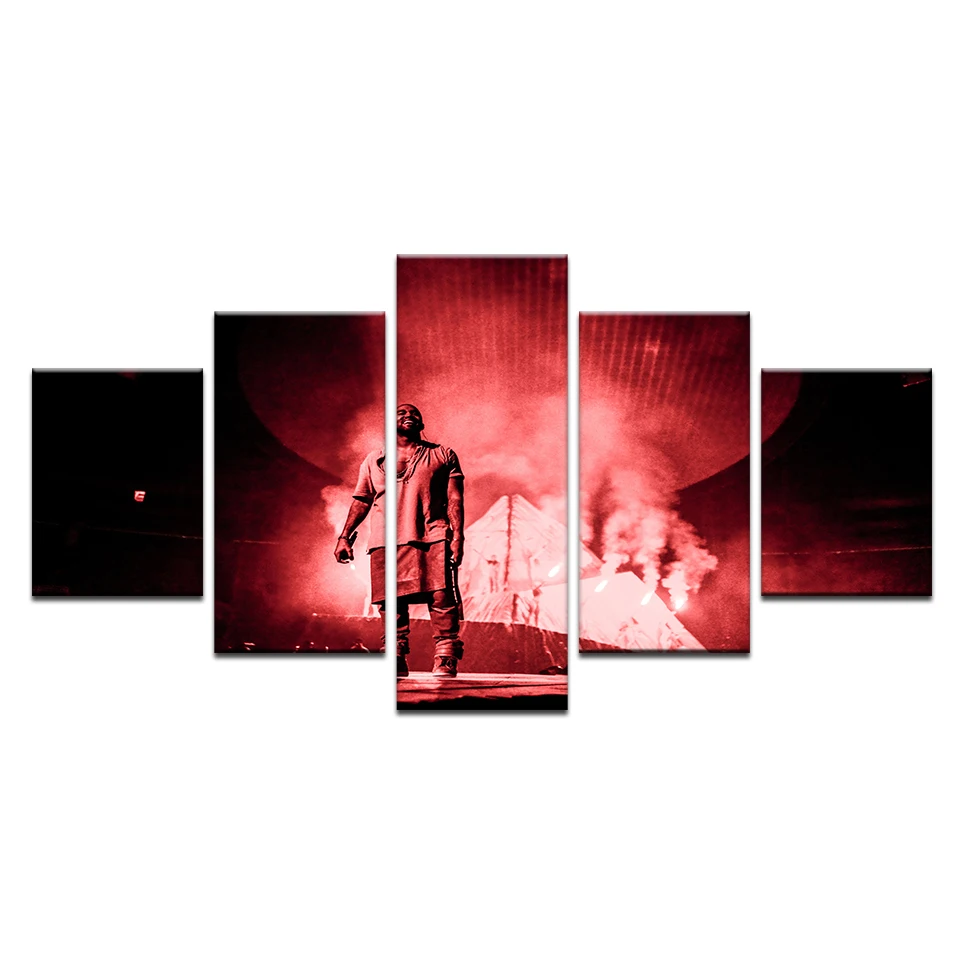 5 панелей холст принты KANYE WEST Fans живопись домашний декор настенное искусство