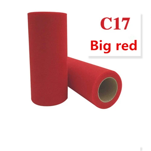 C17 Big red Тюль в рулоне 15 см, 25 ярдов, рулон, ткань, катушка, пачка, вечерние, подарочная упаковка, украшение на свадьбу, день рождения, товары для декоративного рукоделия - Цвет: C17 Big red