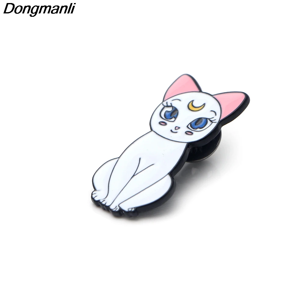 P2464 Dongmanli Симпатичные Луна кошки эмали штырь рубашка с пряжкой шпильки и броши для