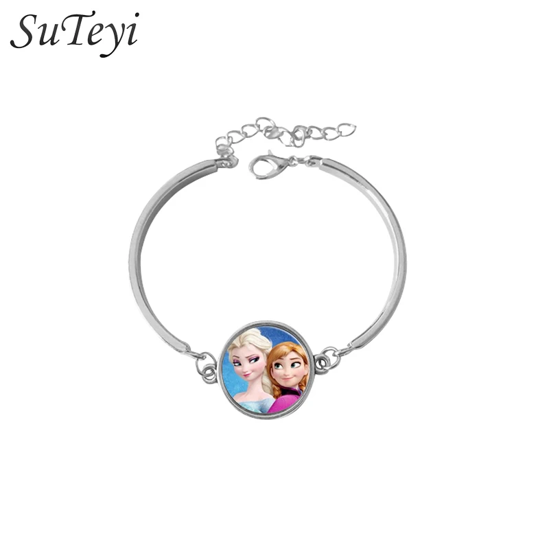 s06 SUTEYI аниме мультфильм королева Эльза браслет Красивая Королева ожерелье Браслеты романтическая принцесса и принцесса ювелирные изделия подарок для девочек - Окраска металла: s06