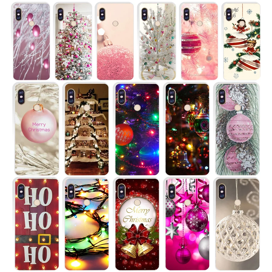 123A pink Christmas Ball Lights Ornaments Soft Silicone Tpu Cover phone Case for xiaomi redmi 6 pro note 5 plus 4 4x mi 8 | Мобильные