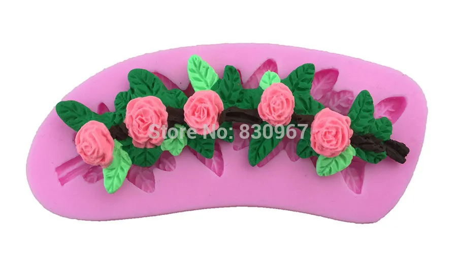 Цветы Цветут на Ветке Формы Силиконовые Украшения Торта Для Выпечки Печенье Торт