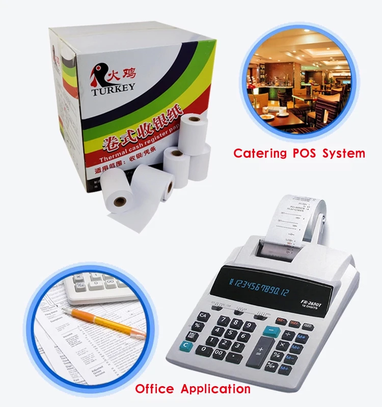3R x 1PLY 3" Single layer 75x80mm pos machine cash register paper 75 80 bill printing dot matrix printer rolls | Канцтовары для