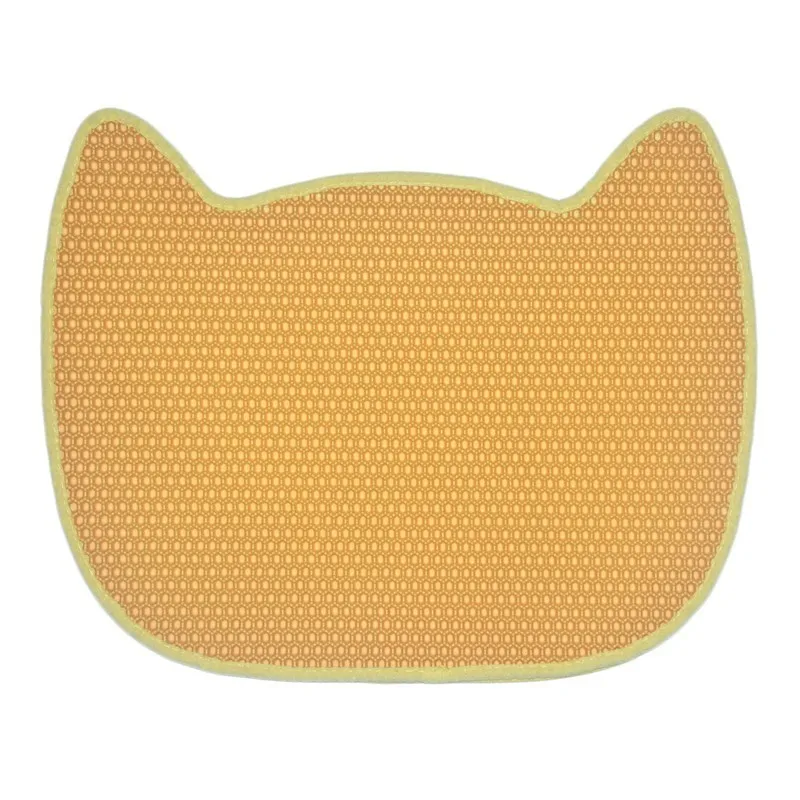yellow Коврик для кошачьего туалета EVA водонепроницаемый двухслойный коврик для кошек моющийся коврик для чистки Нескользящие товары для домашних животных кошек аксессуары - Цвет: yellow