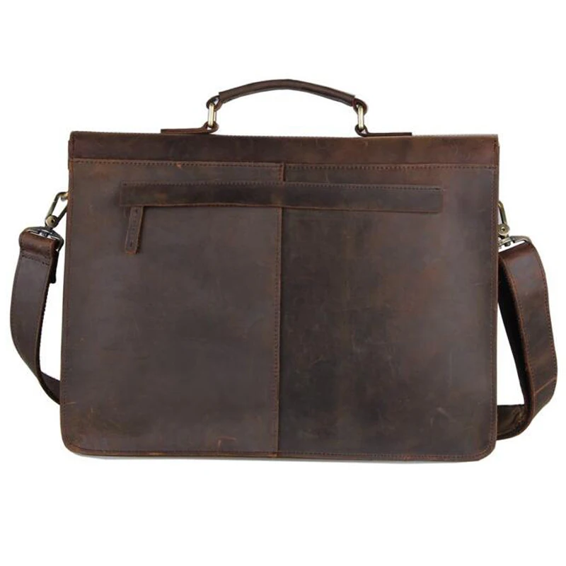 LEXEB Brand Men's Vintage Classic Crazy Horse Briefcase Genuine Leather Messenger Bags 15 Laptop High Quality Business Bag Brown | Багаж и