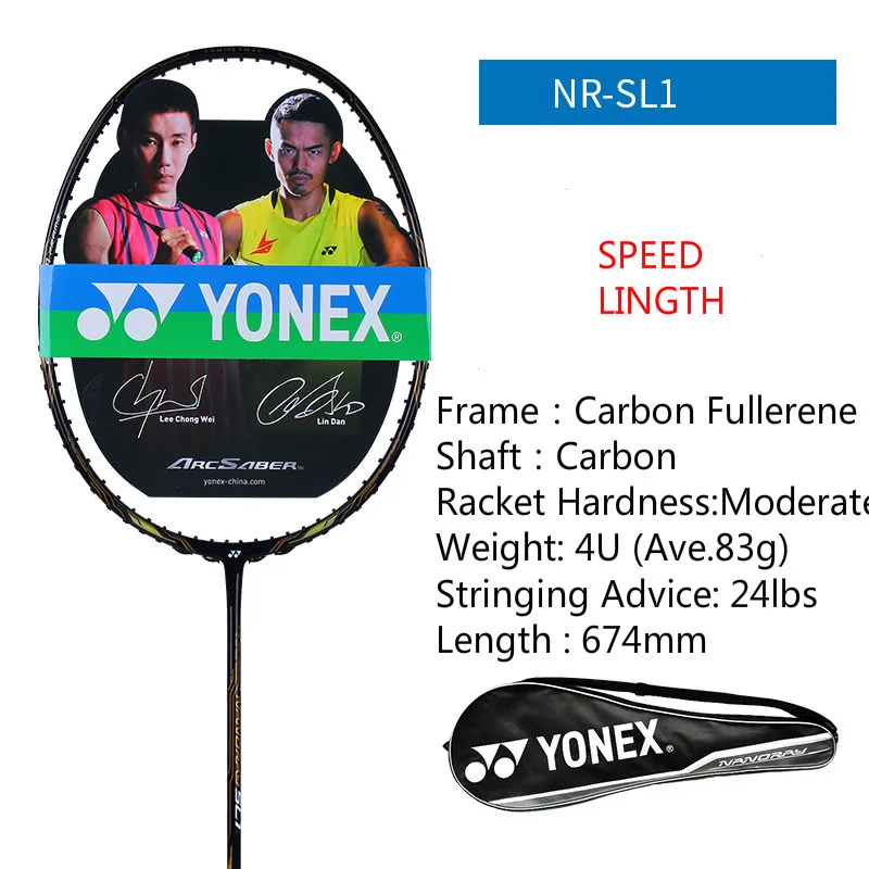 Подлинный YONEX Nanoray из углеволокна СЕРИЯ YY NR 150/180/300/SP/SL2N/SL1/NS 1000 ракетки для