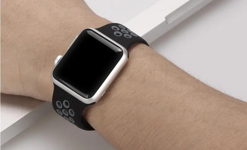 Новейшая модель; для наручных часов iwatch 1/2/3/4, 42 мм, 38 мм, 40 мм 44 мм, ремешок для наручных часов Apple Watch, версии 5 силиконовый спортивный браслет