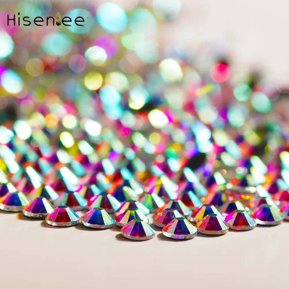 Multi-Size AAAA Crystal AB Hotfix Nail Art Rhinestone 3D Strass Charm Shiny Glass Stone Clothing Handmade Design Decoration Tool | Красота и