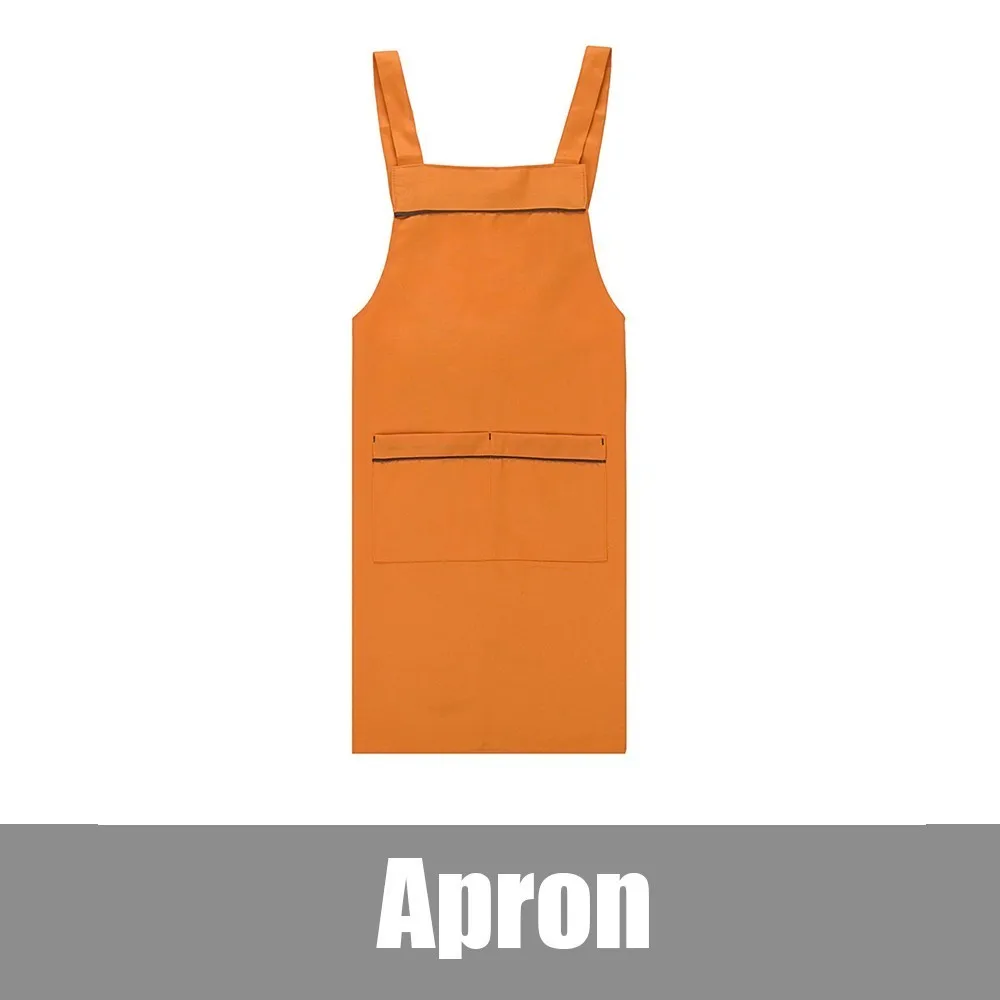 Orange Apron Шеф-повар, Кухонный Фартук для домашней работы, ресторан, официант кафе, Униформа, отель, кафе, пекарня, барбекю, парикмахерские фартуки, 5 цветов - Цвет: Orange Apron