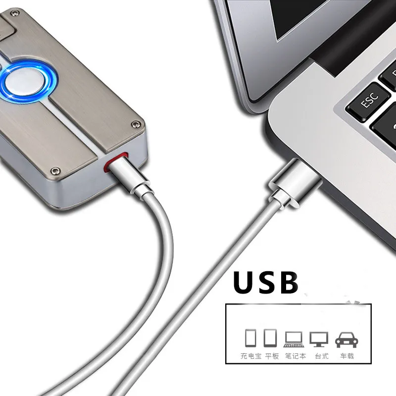 USB Charger Double Fire Lighter Metal Clap Arc Pulse Electronic Cigarette Windproof 4 color | Дом и сад