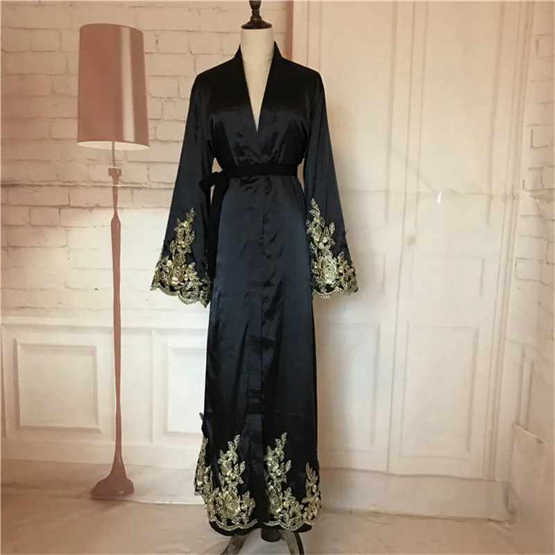 Женское платье мессенджер с вышивкой спереди платья абайя Рамадана