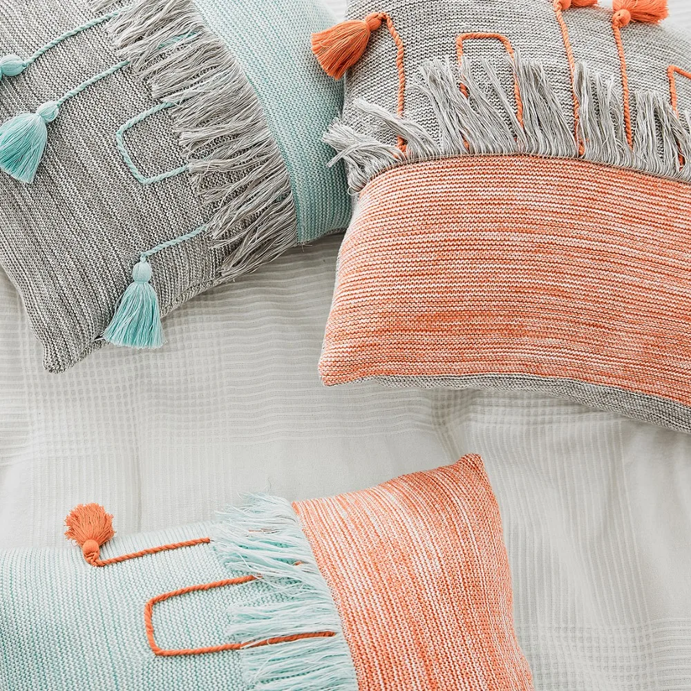 Macrame Pillow Case Decorative Hit Color PillowcasesCotton Office Pillows Cover Funda Almohada Nordic Modern Bed Room 45x45cm
