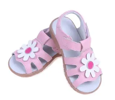 Сандалии для девочек из натуральной кожи цвет белый розовый красный летние туфли