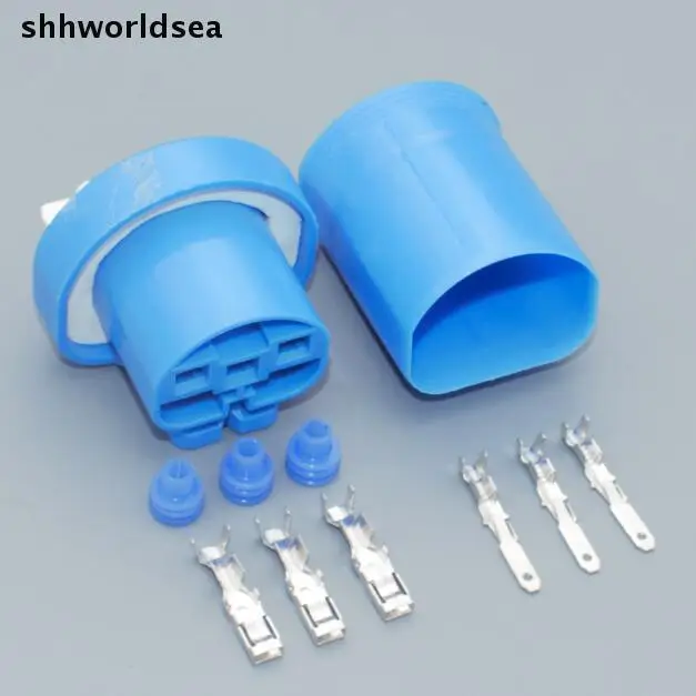 

shhworldsea Waterproof HID Connector 3pins 9004 9007 Female male Socket Adapter HB1 HB5 Xenon Headlamp Light Plug w/Terminal