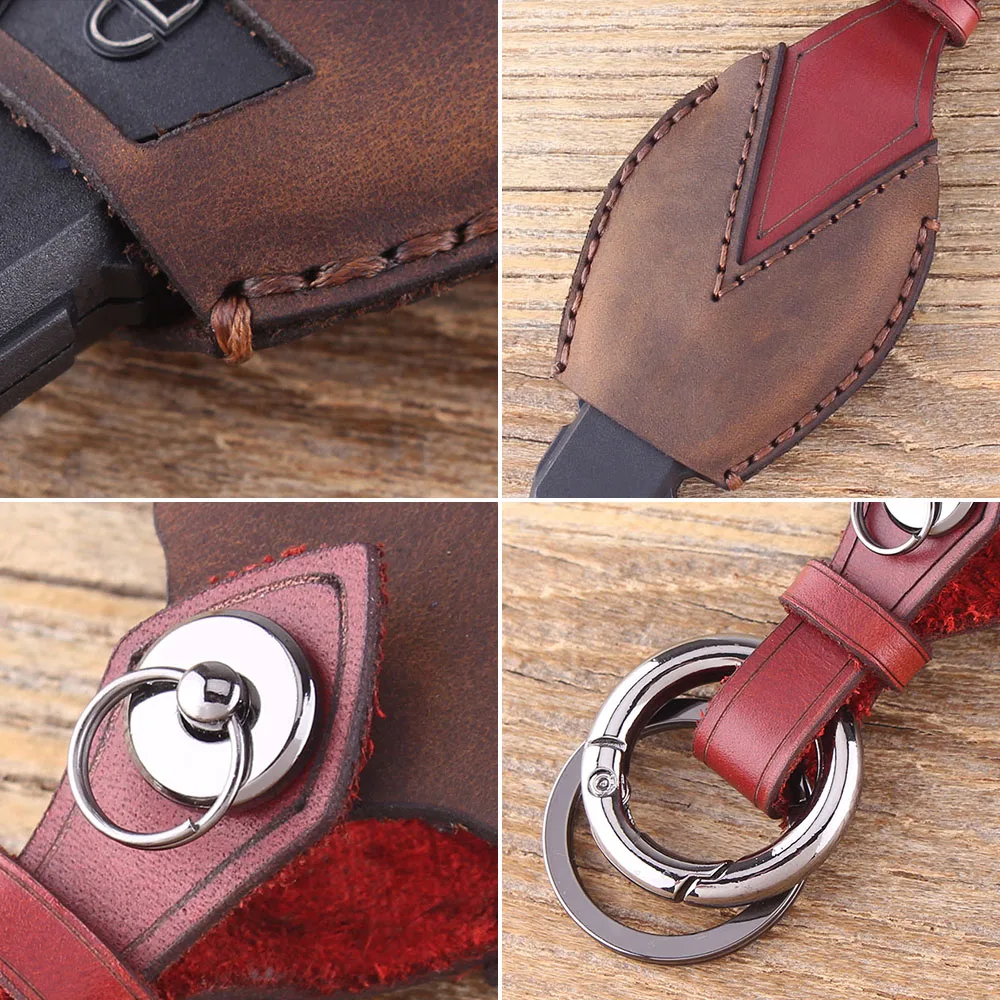 DANDKEY 3 Buttons Genuine Leather Protector Key Case Fob For Mercedes Benz Year 2000+ Remote | Автомобили и мотоциклы