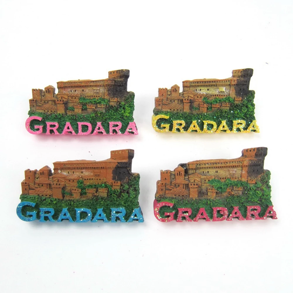 Италия Gradara туристические сувенирные магниты на холодильник красочные ручной работы 3D смолы холодильник магнитные наклейки домашний декор украшения