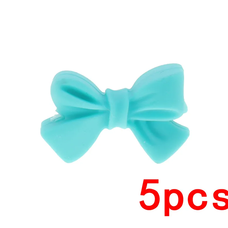 Turquoise06 5 шт. силиконовый для детей для прорезывания зубов ожерелье бусы Пингвин, лиса без БФА, силиконовый Бисер для детский Прорезыватель жевательные Детские Подарочные бусины в виде конфет - Цвет: Turquoise06