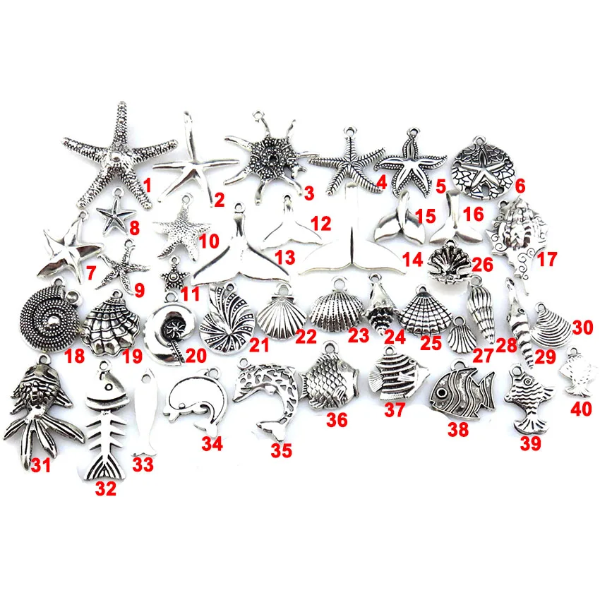 GLOWCAT 21686 винтажная Серебряная Смешанная подвеска рыбий хвост русалки ювелирные