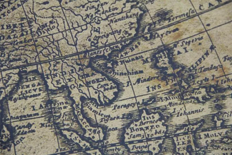 Винтажный постер в виде карты старого мира большой размер Декор для дома ретро