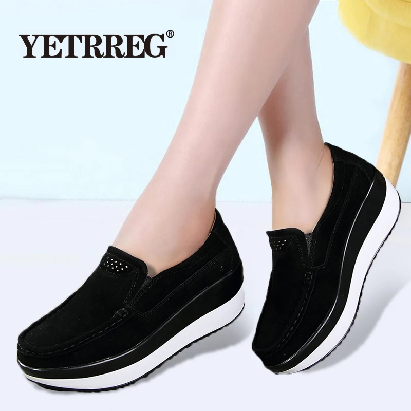 Брендовая женская элегантная обувь из замши сезон весна-осень женские