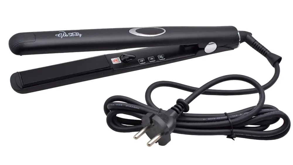 Отрицательные ионы Функция Flat Iron Турмалин Керамика Плиты Профессиональный Выпрямитель для волос черный Выпрямители для волос
