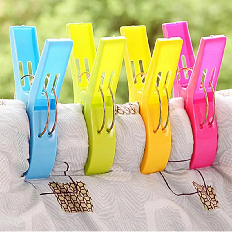 

4pcs /set Powerful laundry clips Large windproof clip cotton quilt clothing plastic clothespin clothes sun caught big clip