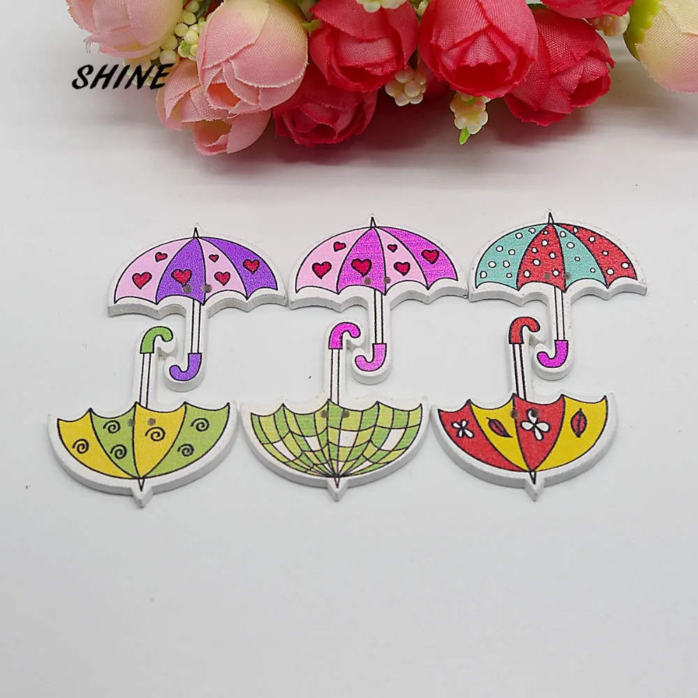 Блестящее дерево Швейные Кнопки зонтик для скрапбукинга красочные разные на два