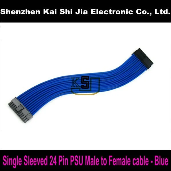 Удлинительный кабель питания ATX с одним рукавом и 24 контактным блоком Папа мама