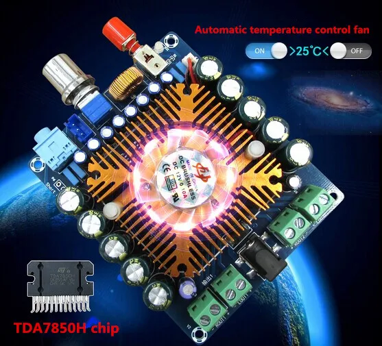 12 В постоянного тока TDA7850 4 0 канальный мини HIFI автомобильный аудио усилитель