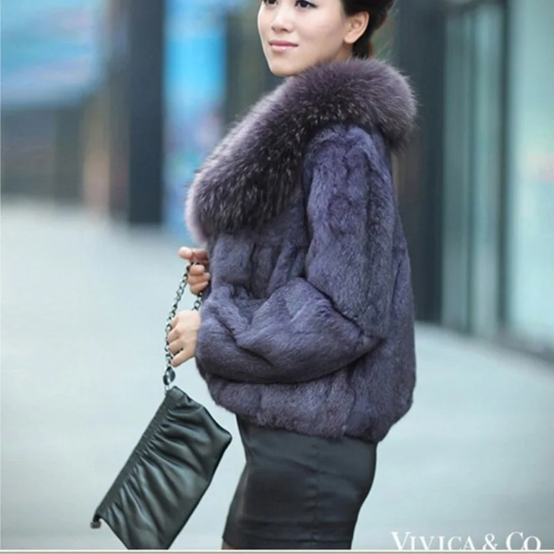 Женские пальто из натурального кроличьего меха Большие меховые куртки с