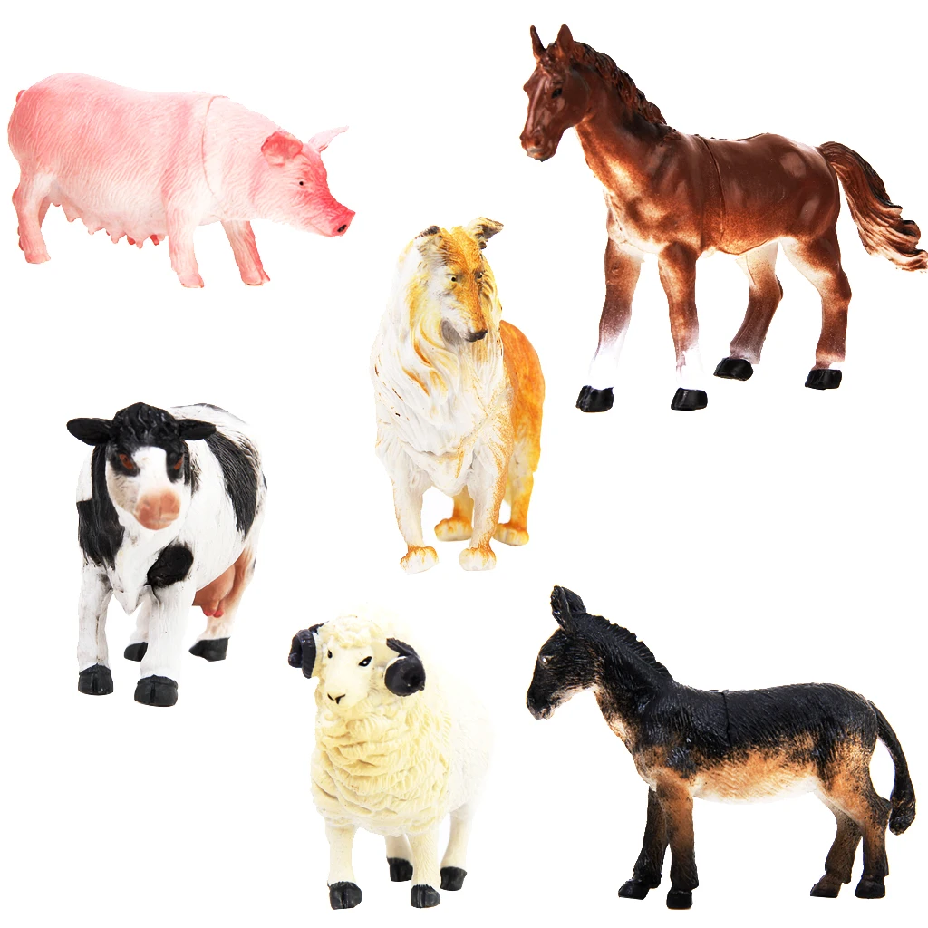 

6 PCS Lifelike Farm Animals Model Kids Children Educational Learning Toy Gift