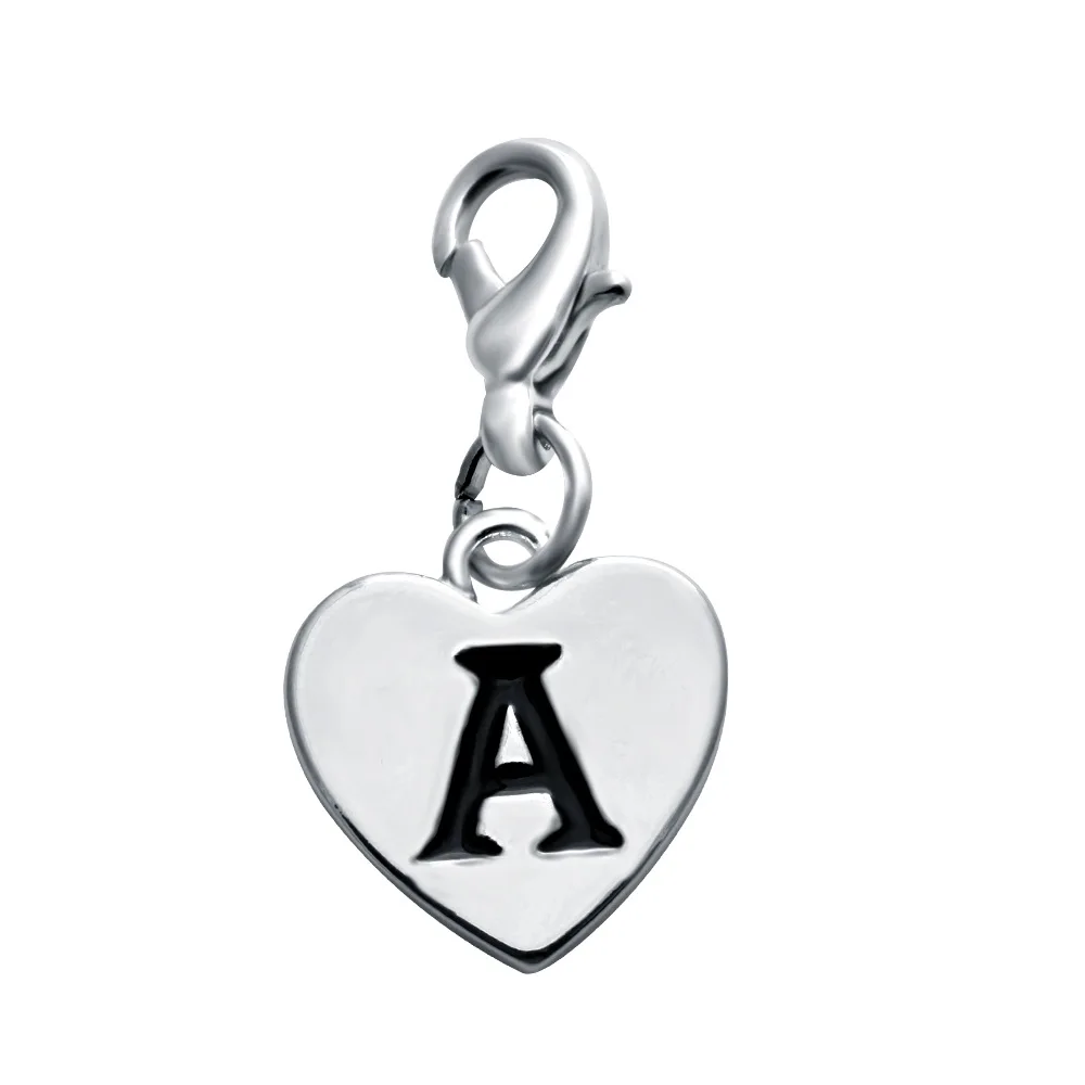 

Factory Wholesale A-Z letter Charms Heart Shape Alphabet Charms for Jewelry Making DIY Fashion Custom Charm Pendant