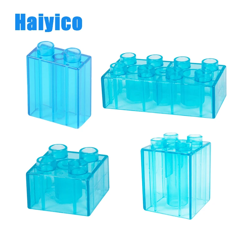 Haiyico Duplo 1x2 2x2 2x4 Dots прозрачные Кирпичи Строительные блоки аксессуары детали