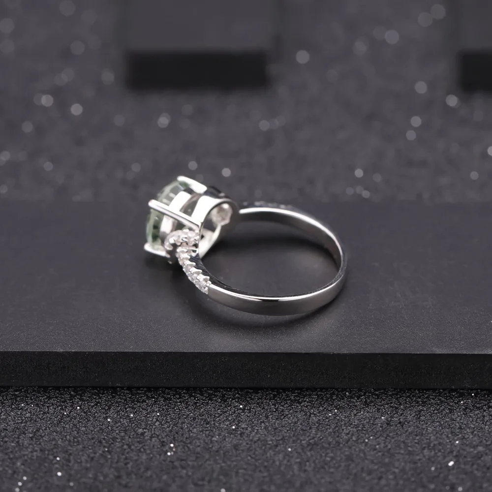 Gem's Ballet 2.73Ct натуральный зеленый аметист драгоценный камень кольцо 925 пробы серебряные кольца на годовщину свадьбы для женщин подарок на день Святого Валентина