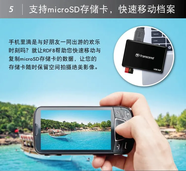 Высокоскоростной адаптер Transcend All in 1 USB 3,0 MS TF/SD для чтения карт памяти SDHC/SDXC/microSDHC/microSDXC/UHS-I