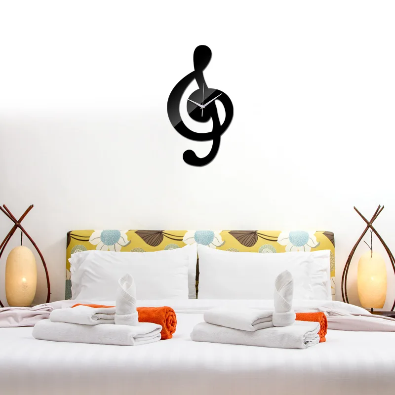 3D креативные музыкальные настенные часы новый современный дизайн наклейка