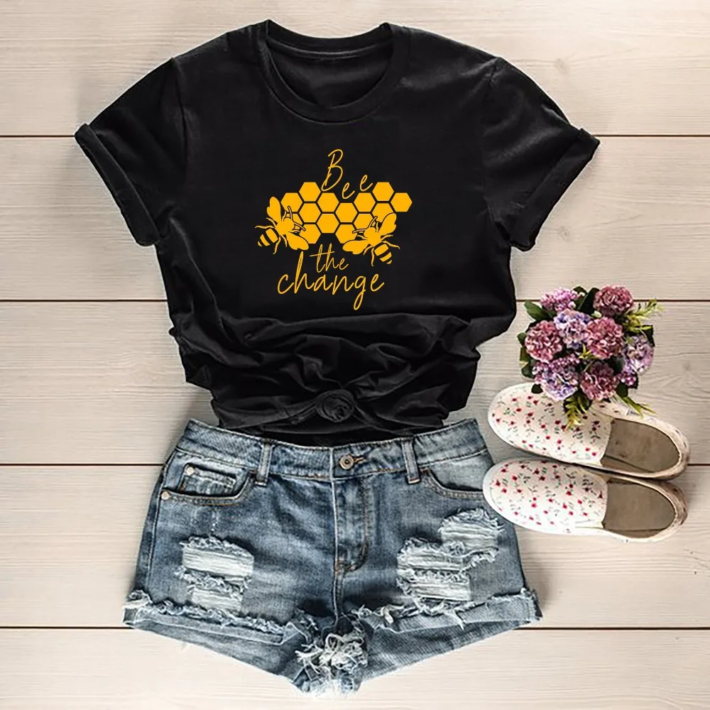 Пчелы изменение футболка tumblr camisetas Графический в винтажном стиле гранж женские