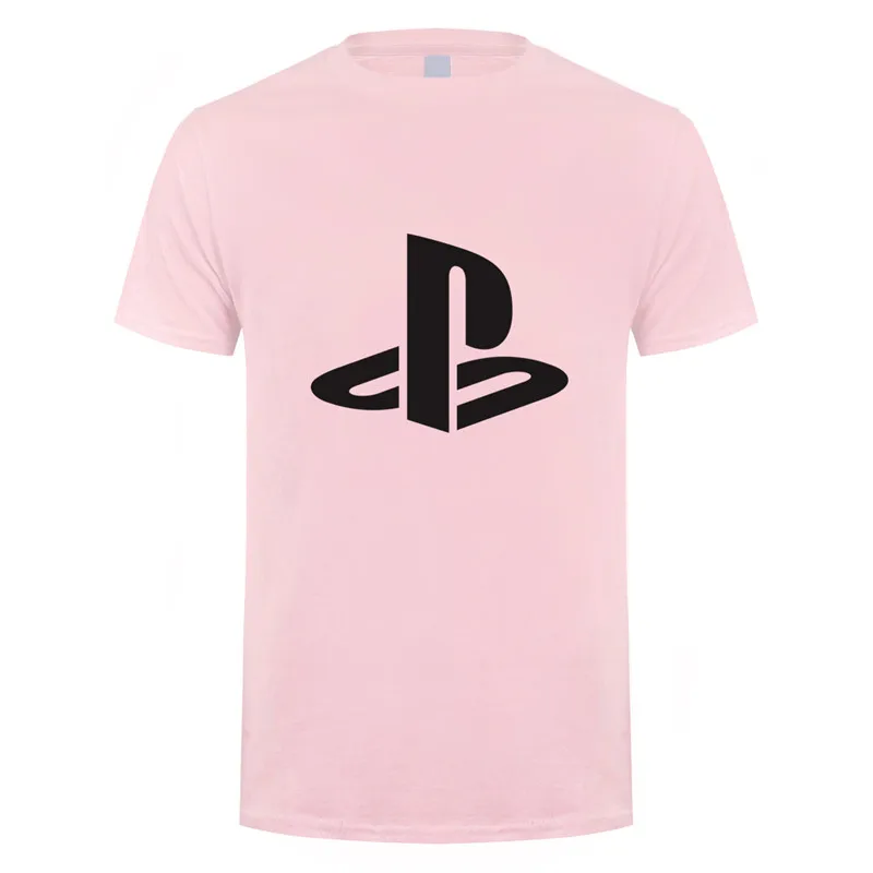 Light Pink Футболка Playstation летняя хлопковая забавная футболка с короткими рукавами Мужская футболка футболки LH-083 - Цвет: Light Pink