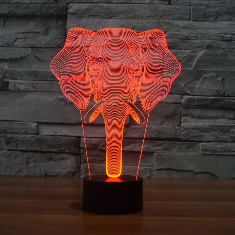 Bluetooth Динамик слон 3D светодиодный Ночной светильник сенсорный контроллер с ПДУ