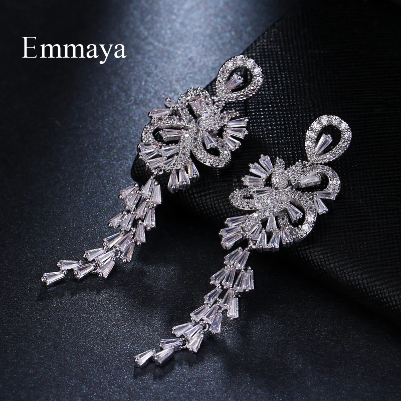 Серьги Emmaya с фианитами женские элегантные ювелирные украшения для ушей