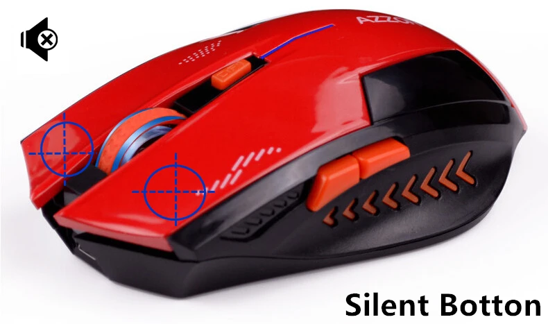 AZZOR перезаряжаемая беспроводная мышь Mute Butto игровые мыши 2400 dpi 2,4G FPS геймер литиевая батарея Встроенный для ПК ноутбук компьютер