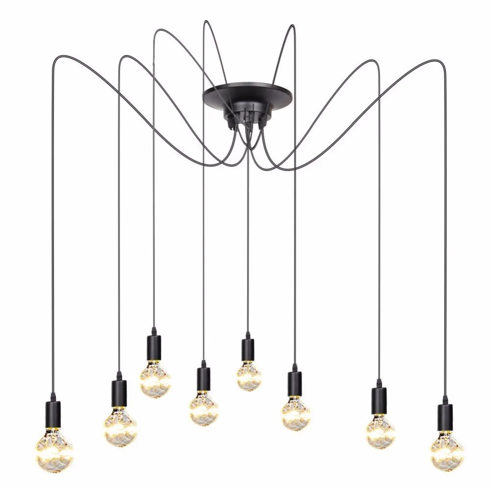 Современная Скандинавская ретро люстра с лампочками Эдисона винтажная