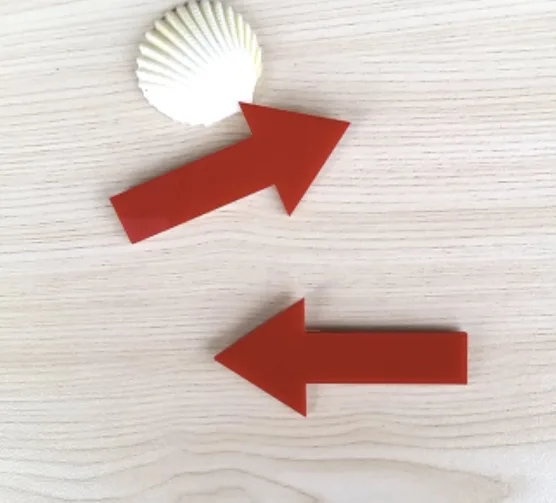 

10pcs/lot. 7x3.5x0.25cm Acrylic small arrow stickers Left and right shift indicator door paste