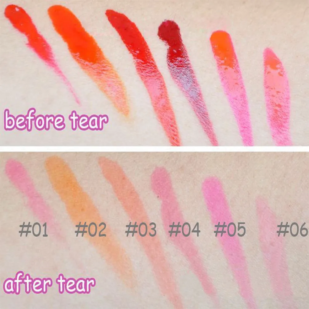 Хит 6 шт./лот отшелушивающий блеск для губ водостойкая татуировка разноцветный