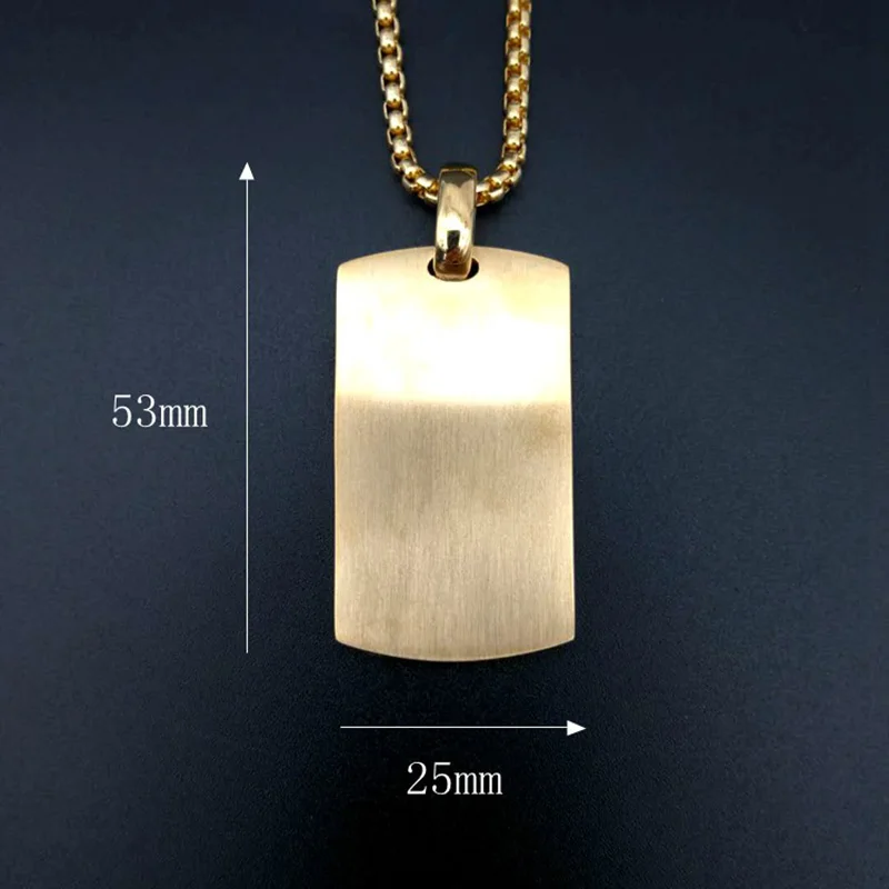 Хип-Хоп рок Iced Out Стразы Bling Gold Цвет Нержавеющая сталь Cross Square кулон Цепочки и ожерелья Dog Tag для Для мужчин, украшения