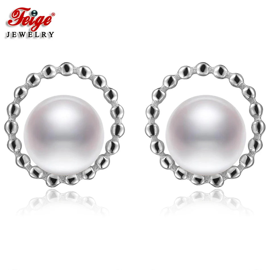 Классические серьги из чистого 925 пробы серебра с жемчугом для женщин 7 8 мм
