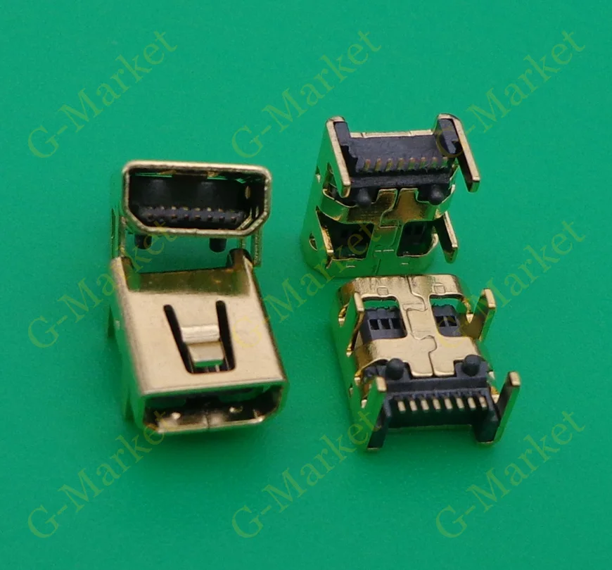 200X 4 DIP foot 8Pin Mini USB Jack Розетка mini usb коннектор v3 порт для цифровых и других