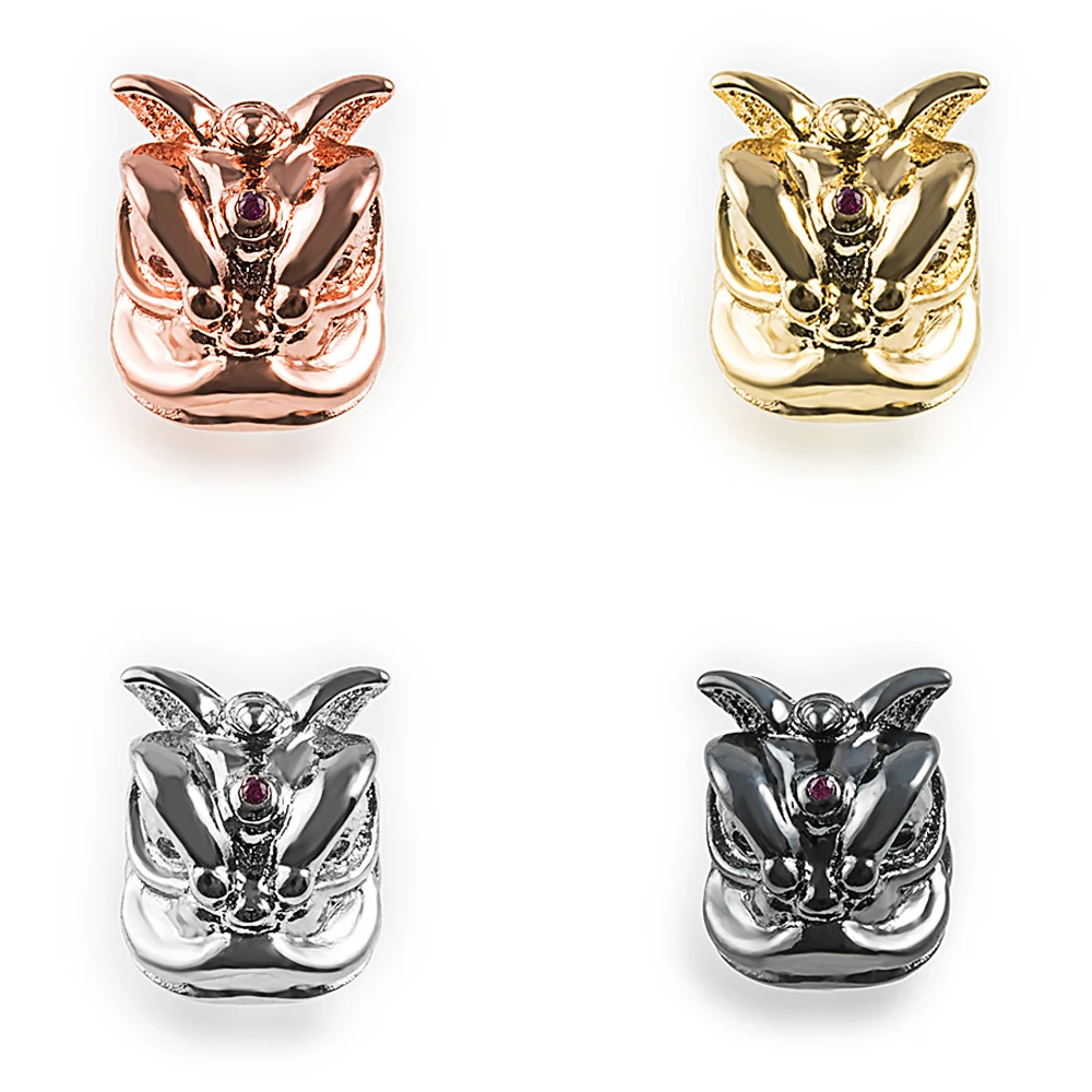 

HPXmas Metal Animal Head Cubic Zirconia cube beads charm needlework Bracelet jewelry making bracelet accessories C86
